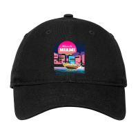 Welcome To Miami Vaporwave Sunset Adjustable Cap | Artistshot