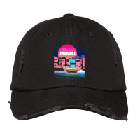 Welcome To Miami Vaporwave Sunset Vintage Cap | Artistshot