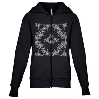 White Lines Flowers Name Is Vatochnick Youth Zipper Hoodie | Artistshot