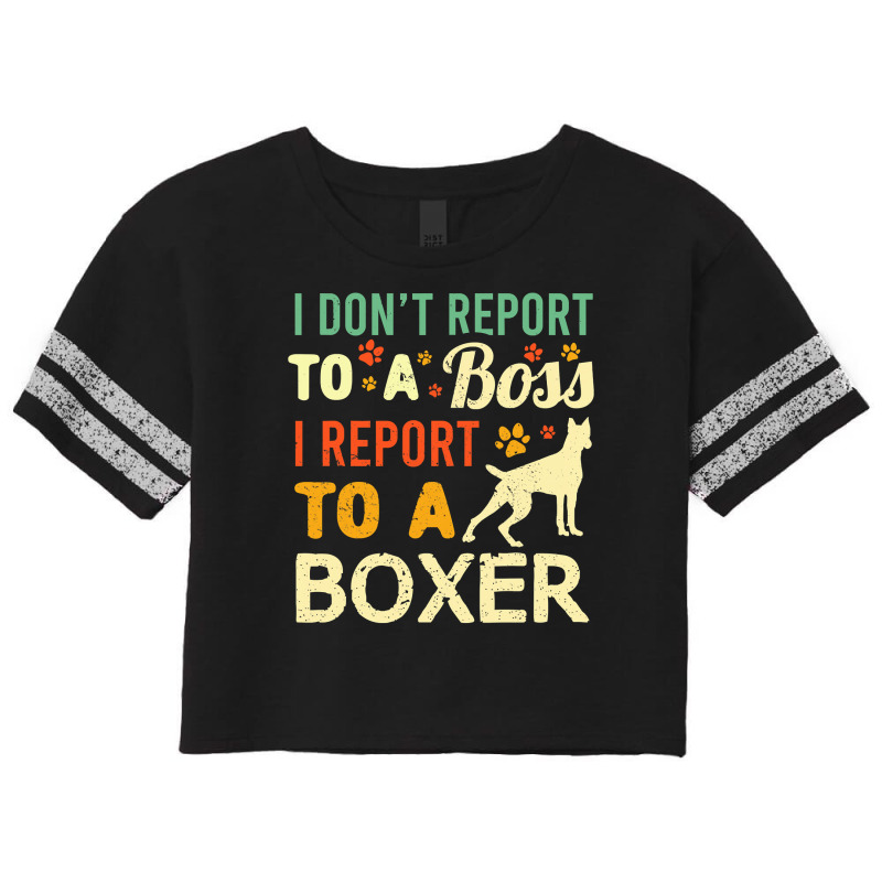 Boxer Dog Funny Wfh Boxer Dog Boss Coworker Work From Home Pet Owner 3 Scorecard Crop Tee by stress | Artistshot