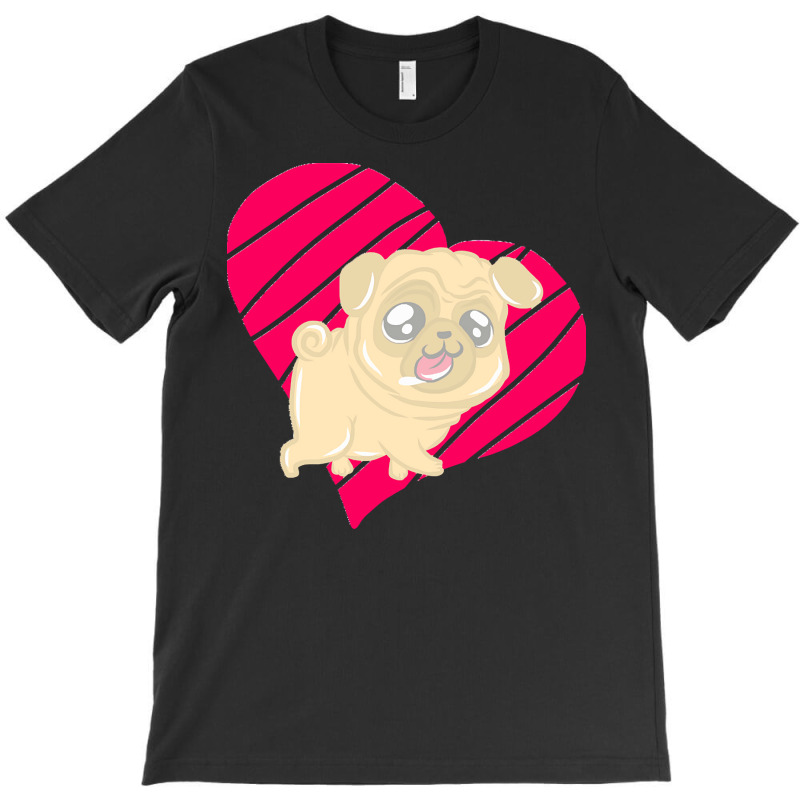 Cute Pug Heart Love Gift T  Shirt Cute Pug Dog Heart Clothing T  Shirt T-shirt | Artistshot