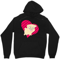 Cute Pug Heart Love Gift T  Shirt Cute Pug Dog Heart Clothing T  Shirt Unisex Hoodie | Artistshot