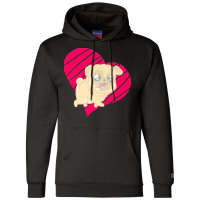 Cute Pug Heart Love Gift T  Shirt Cute Pug Dog Heart Clothing T  Shirt Champion Hoodie | Artistshot