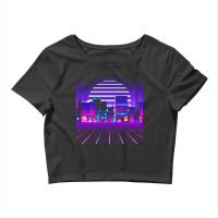 Synthwave T  Shirt Futuristic Neon City Synthwave T  Shirt Crop Top | Artistshot