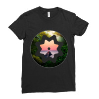 Mix Of Nature Forest And Sunset And Mountain Ladies Fitted T-shirt | Artistshot