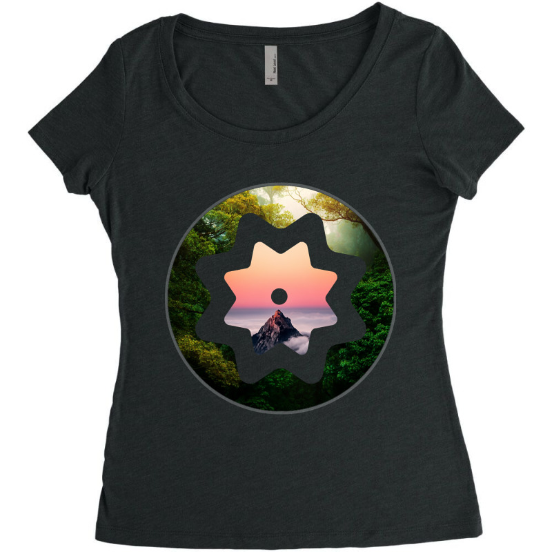 Mix Of Nature Forest And Sunset And Mountain Women's Triblend Scoop T-shirt by greggjvandervor | Artistshot