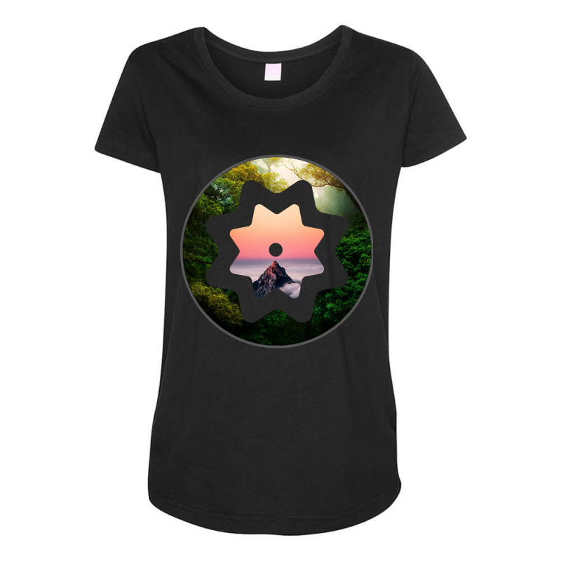 Mix Of Nature Forest And Sunset And Mountain Maternity Scoop Neck T-shirt by greggjvandervor | Artistshot