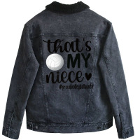 That's My Niece Proud Volleyball Auntie Volleyball Aunt Unisex Sherpa-lined Denim Jacket | Artistshot