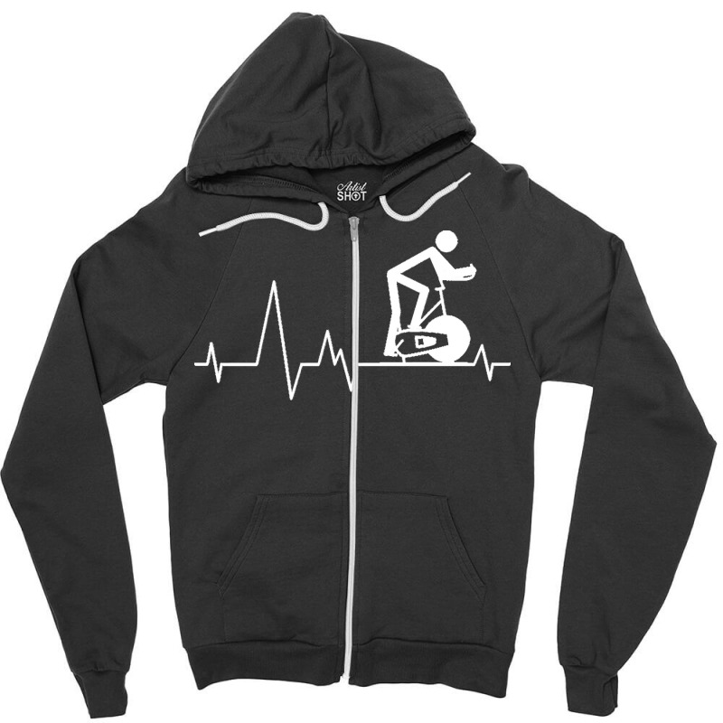 Cycling T  Shirt Indoor Spinning Cycle Heartbeat T  Shirt Zipper Hoodie | Artistshot