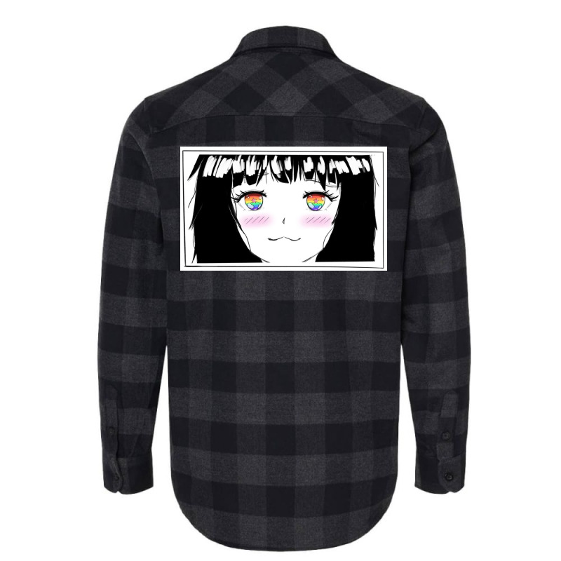 Kawaii Anime Girl With Rainbow Eyes For Pride Flannel Shirt | Artistshot