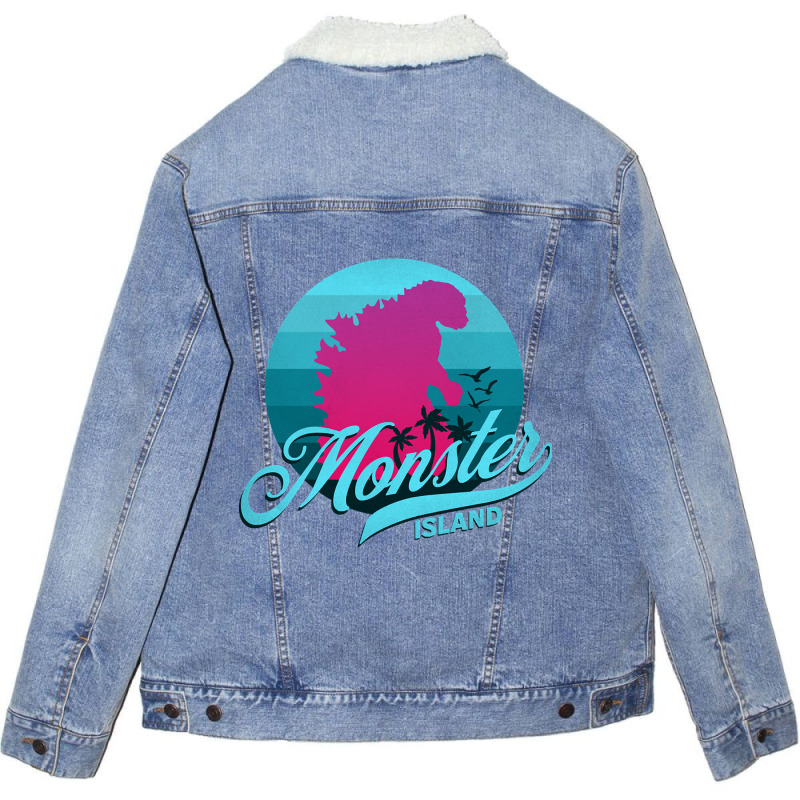 Monster Island (3) Unisex Sherpa-Lined Denim Jacket by greggjvandervor | Artistshot