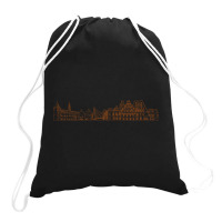 Riga Hand Drawn Skyline Drawstring Bags | Artistshot