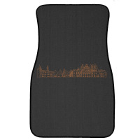 Riga Hand Drawn Skyline Front Car Mat | Artistshot