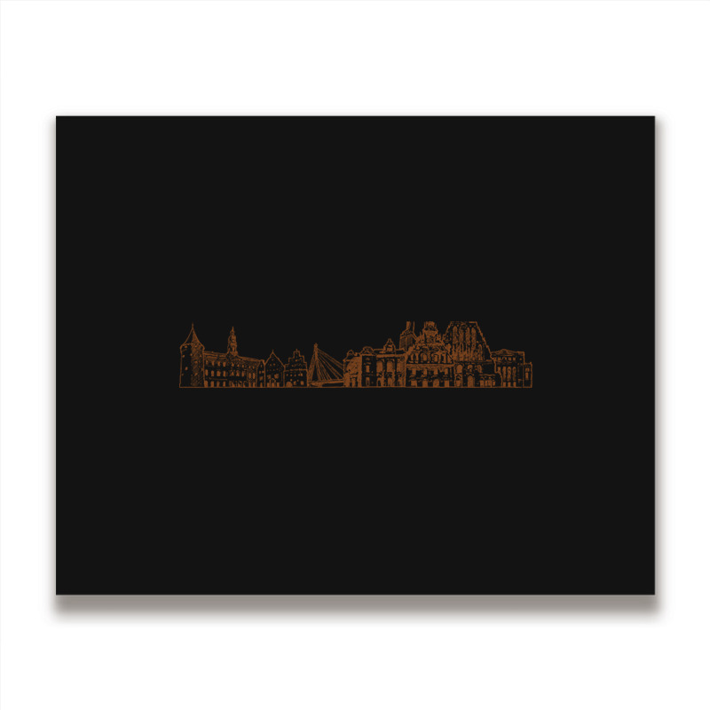 Riga Hand Drawn Skyline Metal Print Horizontal | Artistshot