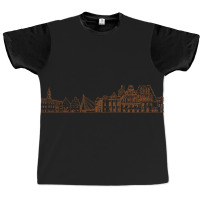 Riga Hand Drawn Skyline Graphic T-shirt | Artistshot