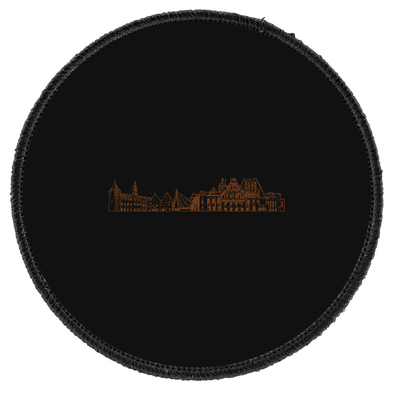 Riga Hand Drawn Skyline Round Patch | Artistshot