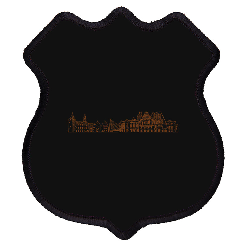 Riga Hand Drawn Skyline Shield Patch | Artistshot