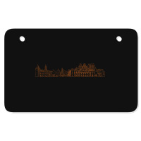 Riga Hand Drawn Skyline Atv License Plate | Artistshot