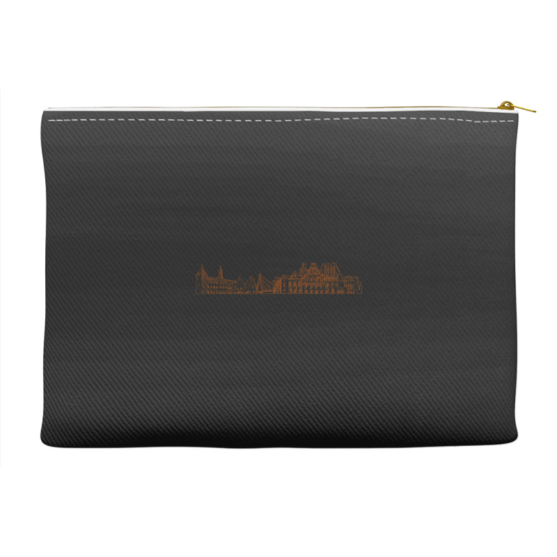 Riga Hand Drawn Skyline Accessory Pouches | Artistshot