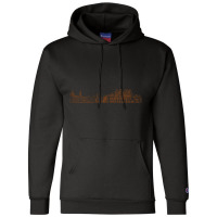 Riga Hand Drawn Skyline Champion Hoodie | Artistshot