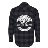 Salt Lake City Utah Usa Distressed Style Adventure Design Zip Hoodie Flannel Shirt | Artistshot