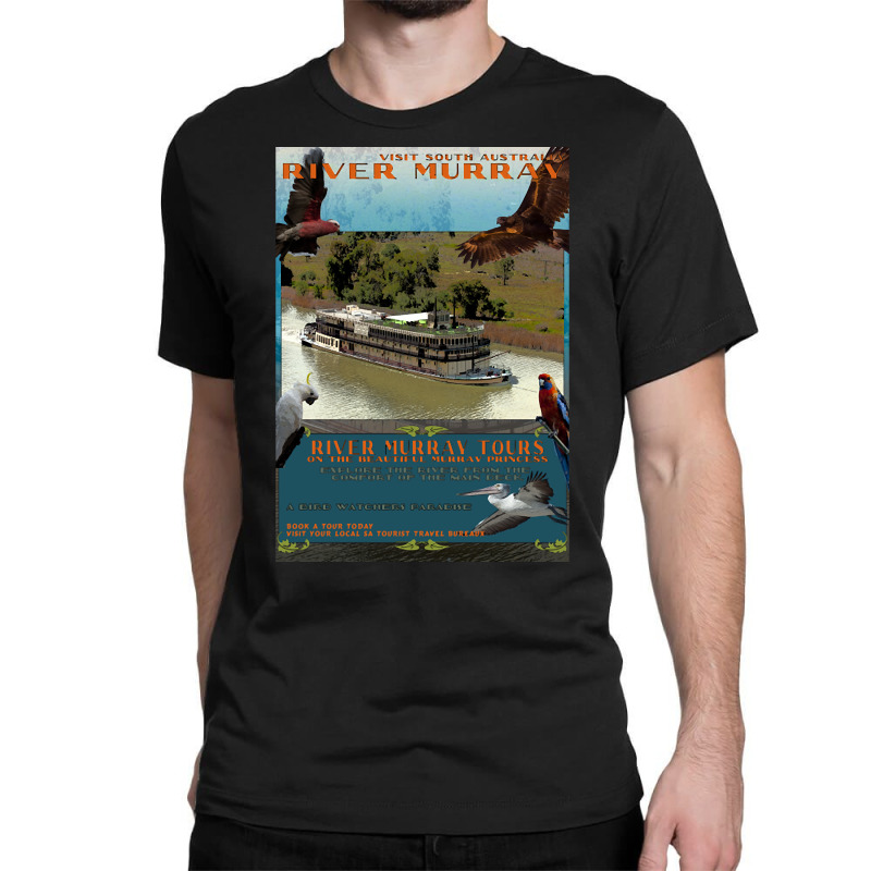 River Murray Retro Travel 01a Classic T-shirt | Artistshot