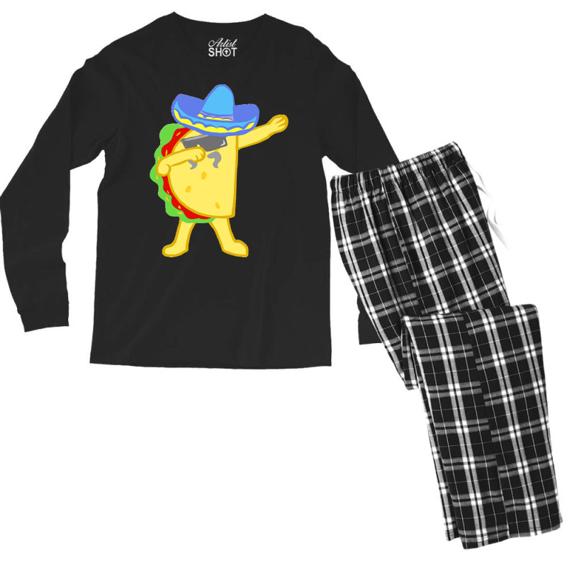 Dabbing Taco Cinco De Mayo T  Shirt National Crunchy Taco Day Funny Ta Men's Long Sleeve Pajama Set | Artistshot