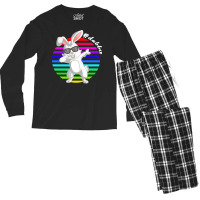 Dabbit Bunny T  Shirt Funny Dabbit Dabbing Rabbit Sunglasses Easter Bu Men's Long Sleeve Pajama Set | Artistshot