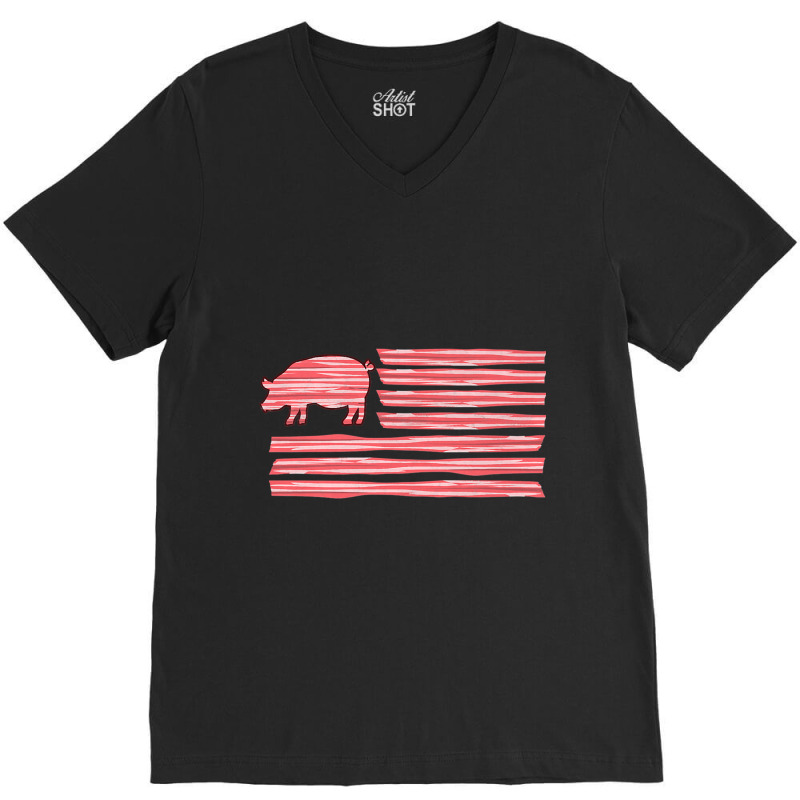 Sweet Salted Smoke Meaty Pig Flag Artwork Bacon Premium V-neck Tee | Artistshot