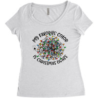 My Favorite Color Is Christmas Lights, Funny Christmas Women's Triblend Scoop T-shirt | Artistshot