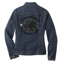 My Favorite Color Is Christmas Lights, Funny Christmas Ladies Denim Jacket | Artistshot