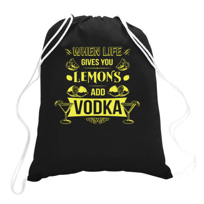 Life Lemons Vodka Drawstring Bags Designed By Nidadesign
