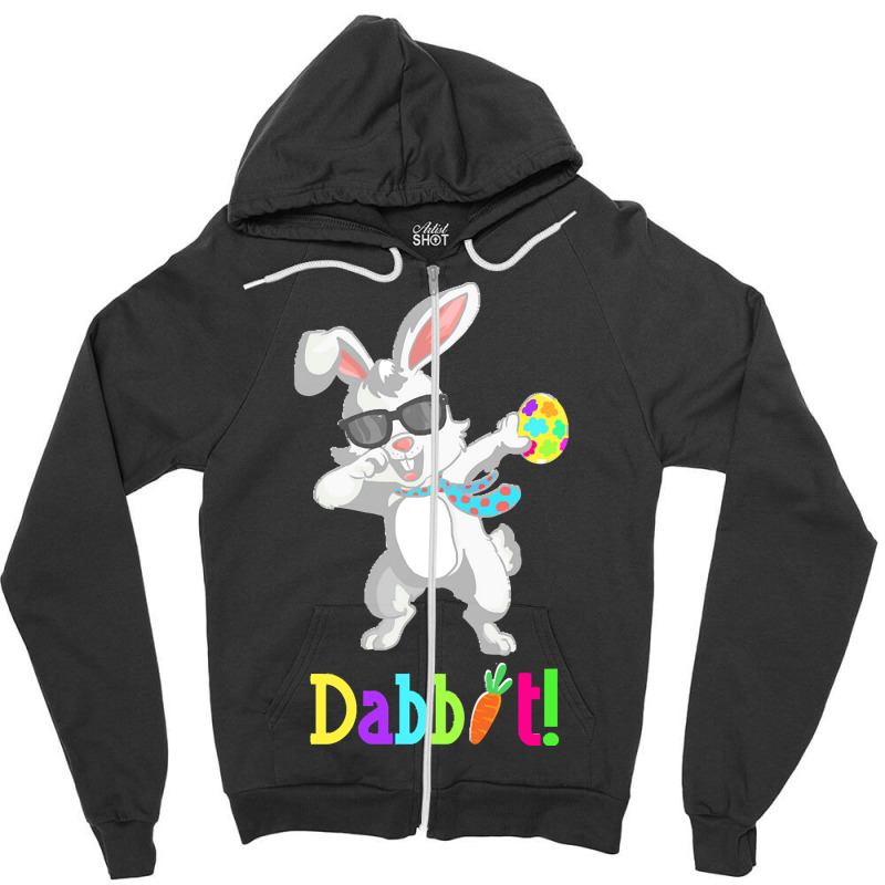 Dabbit Dabbing Easter Bunny Easter Egg T  Shirt Funny Dabbit Dabbing R Zipper Hoodie | Artistshot