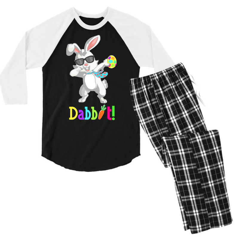 Dabbit Dabbing Easter Bunny Easter Egg T  Shirt Funny Dabbit Dabbing R Men's 3/4 Sleeve Pajama Set | Artistshot