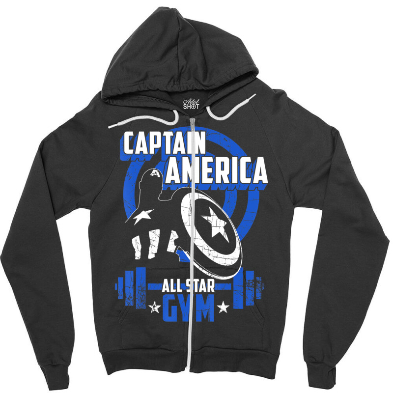 Cap.tain America All-star Gym Silhouette Hero Zipper Hoodie | Artistshot