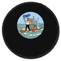 Tin-tin Sea Adventure With Captain Haddock Round Patch | Artistshot