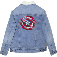 Cap.tain America Shield Glitch Unisex Sherpa-lined Denim Jacket | Artistshot