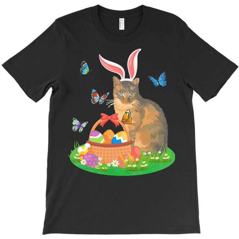 Easter Day T  Shirt Cat With Bunny Ears And Eggs Basket Kids Men Women T-shirt | Artistshot