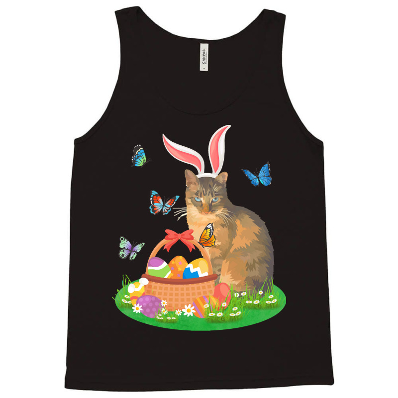 Easter Day T  Shirt Cat With Bunny Ears And Eggs Basket Kids Men Women Tank Top | Artistshot