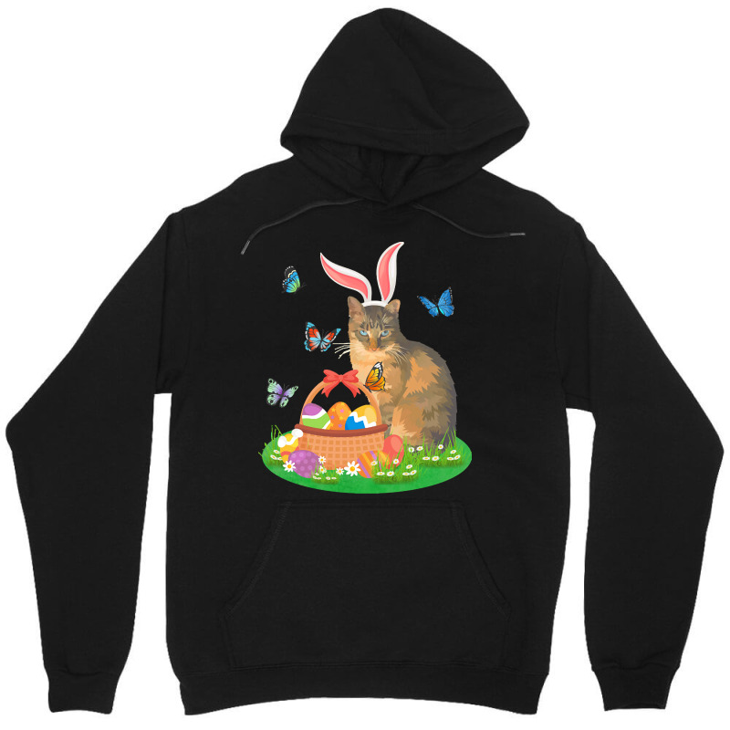 Easter Day T  Shirt Cat With Bunny Ears And Eggs Basket Kids Men Women Unisex Hoodie | Artistshot