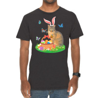 Easter Day T  Shirt Cat With Bunny Ears And Eggs Basket Kids Men Women Vintage T-shirt | Artistshot