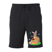 Easter Day T  Shirt Cat With Bunny Ears And Eggs Basket Kids Men Women Fleece Short | Artistshot