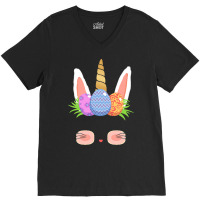 Easter Day T  Shirt Cute Easter Bunny Unicorn Eggs Gifts Kids Toddler V-neck Tee | Artistshot