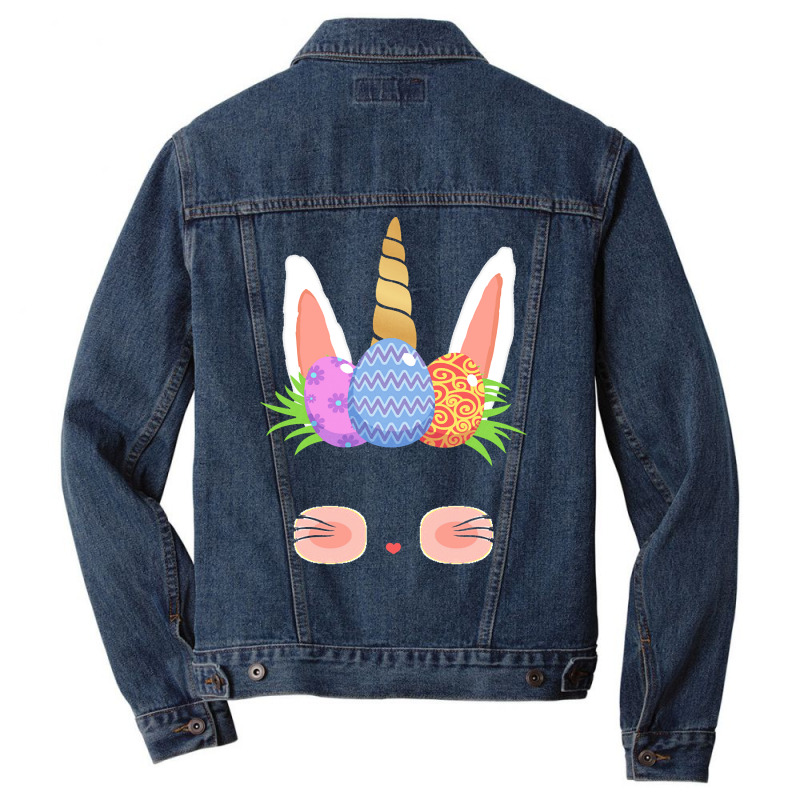 Easter Day T  Shirt Cute Easter Bunny Unicorn Eggs Gifts Kids Toddler Men Denim Jacket | Artistshot