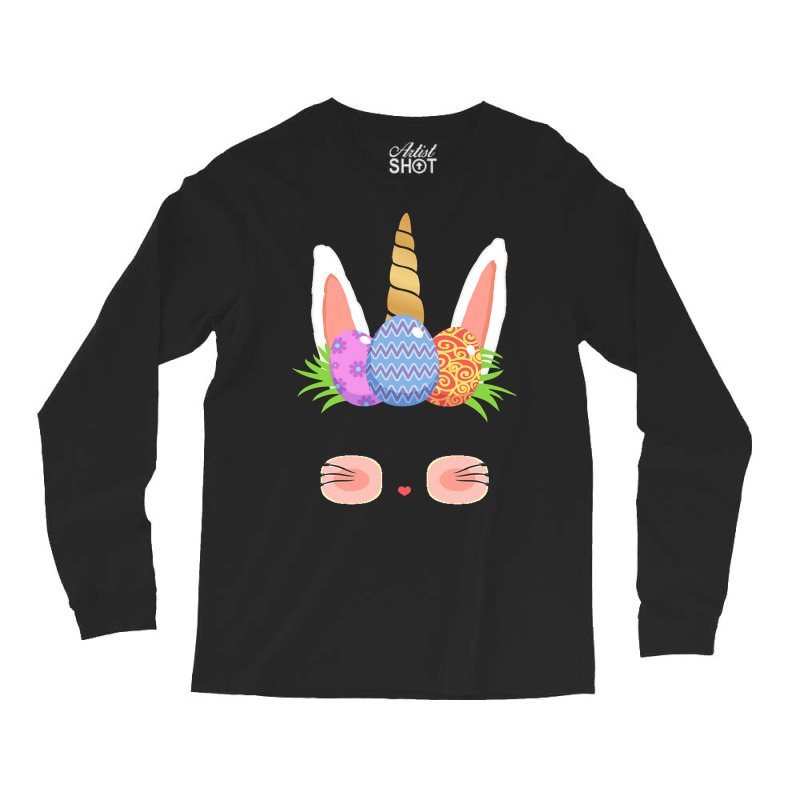 Easter Day T  Shirt Cute Easter Bunny Unicorn Eggs Gifts Kids Toddler Long Sleeve Shirts | Artistshot