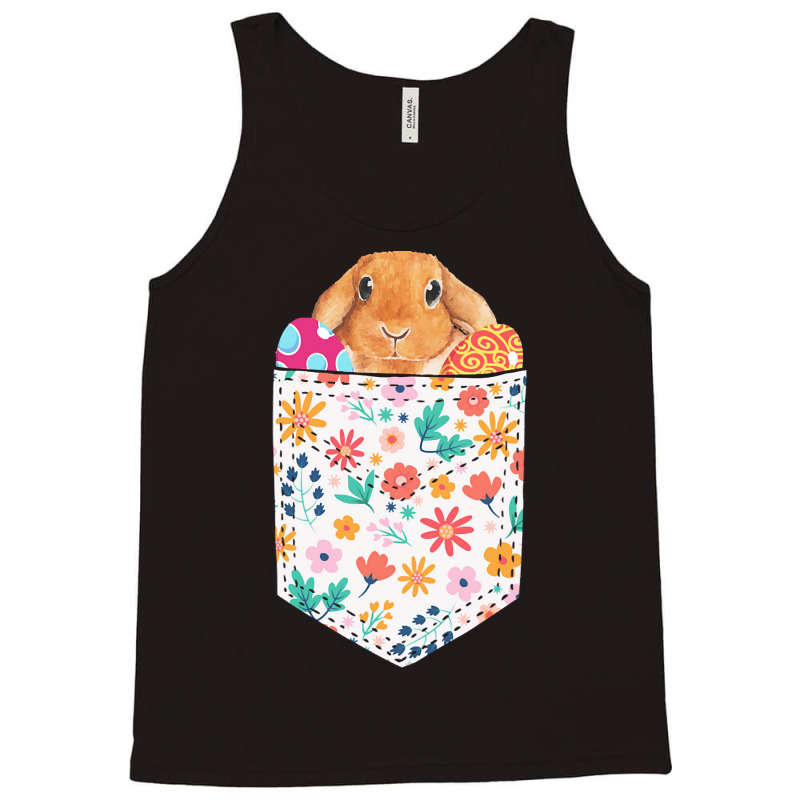 Easter Day T  Shirt Cute Rabbit Bunny Pet Easter Eggs In Pocket Easter Tank Top | Artistshot