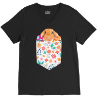 Easter Day T  Shirt Cute Rabbit Bunny Pet Easter Eggs In Pocket Easter V-neck Tee | Artistshot