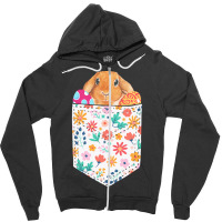 Easter Day T  Shirt Cute Rabbit Bunny Pet Easter Eggs In Pocket Easter Zipper Hoodie | Artistshot