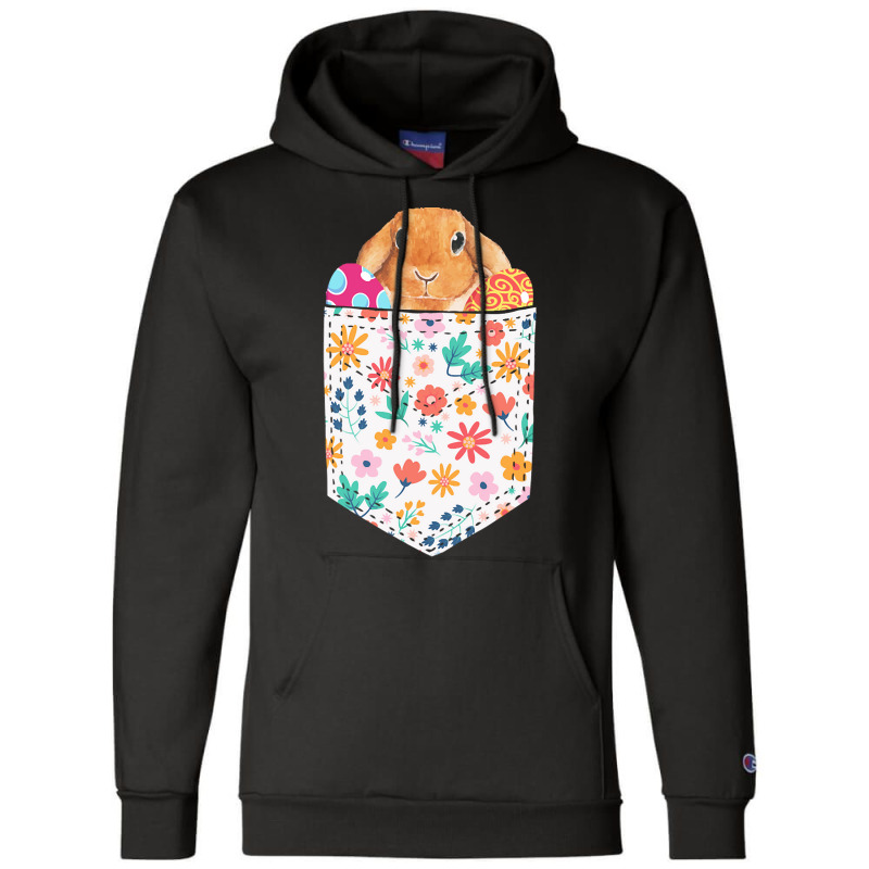 Easter Day T  Shirt Cute Rabbit Bunny Pet Easter Eggs In Pocket Easter Champion Hoodie | Artistshot