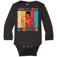 Tummy Ache Survivor Long Sleeve Baby Bodysuit | Artistshot